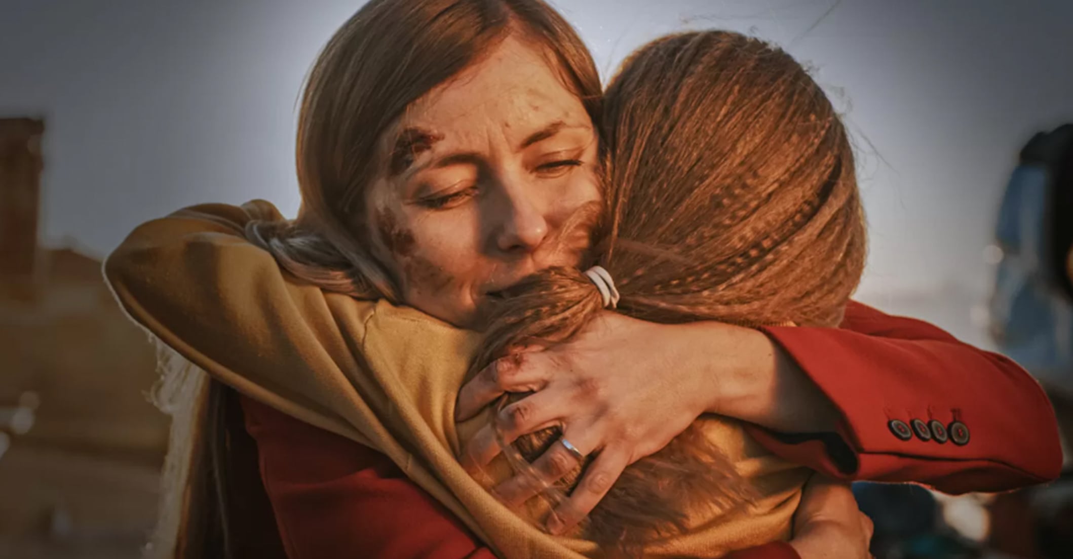 Two women embracing